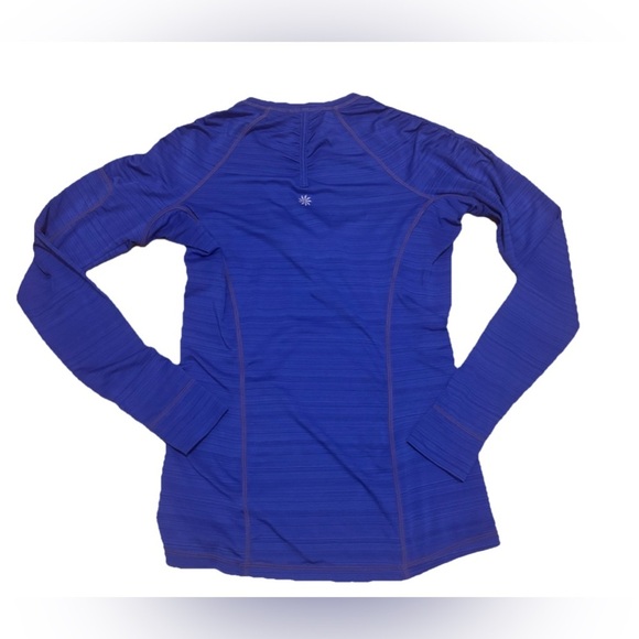 Athleta Blue 1/2 Zip Pullover XS Long Sleeve Athletic Shirt Zip Pocket On Arm - Picture 7 of 7